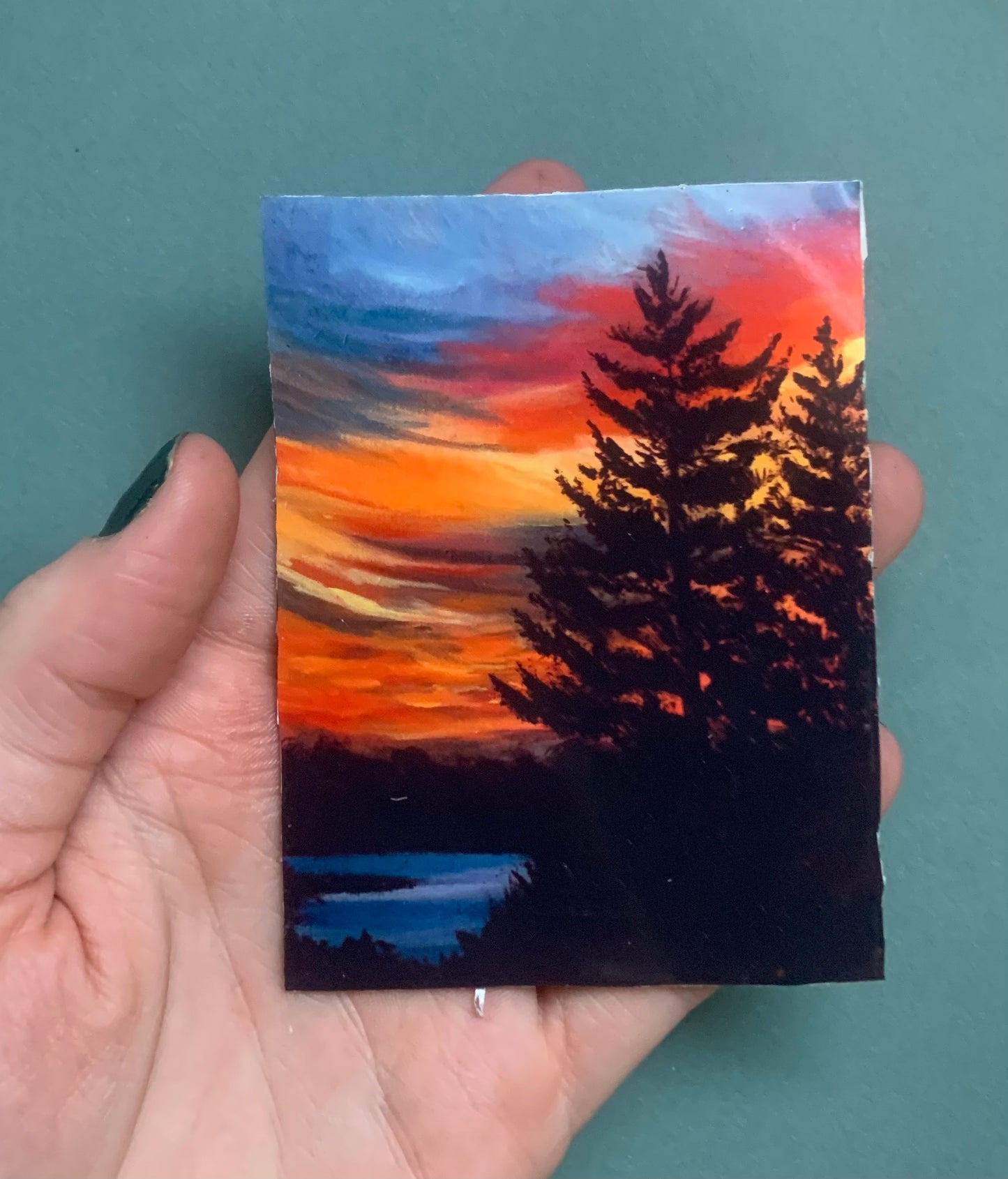 Lake Tree Sunset Sticker