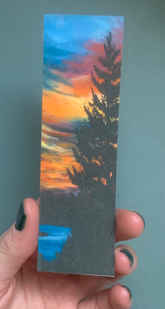 Tree Lake Sunset Bookmark