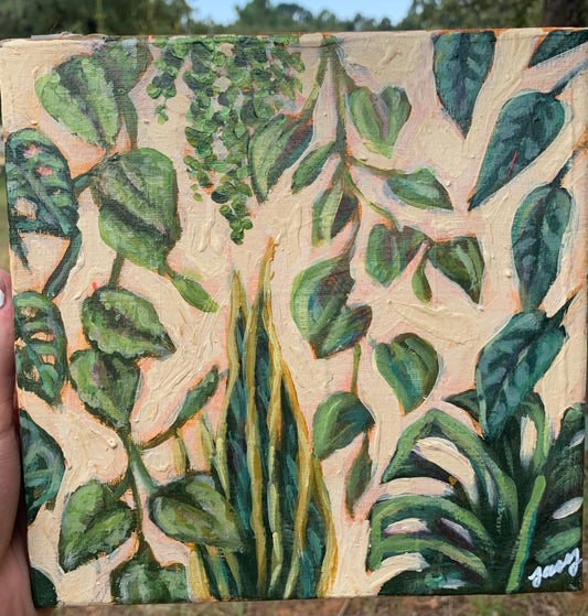 Plant Textured Acrylic Painting