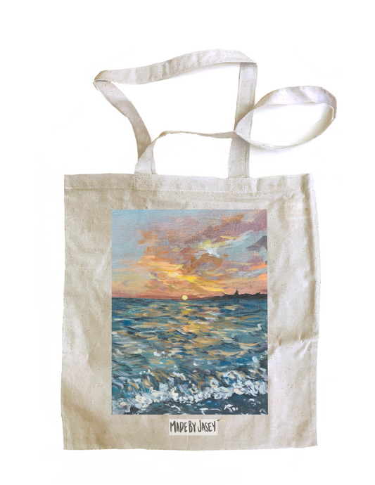 Beach Sunset Cotton Tote Bag