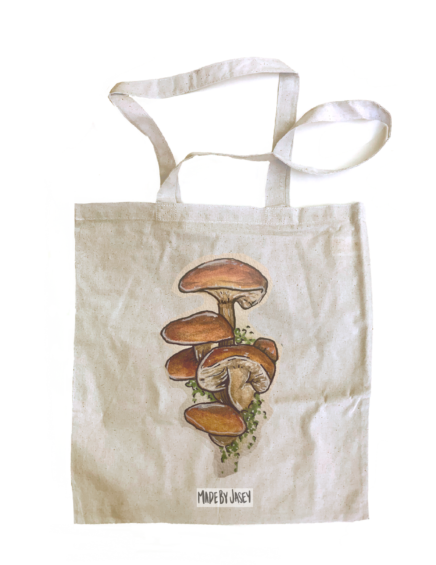 Brown Mushroom Cotton Tote Bag