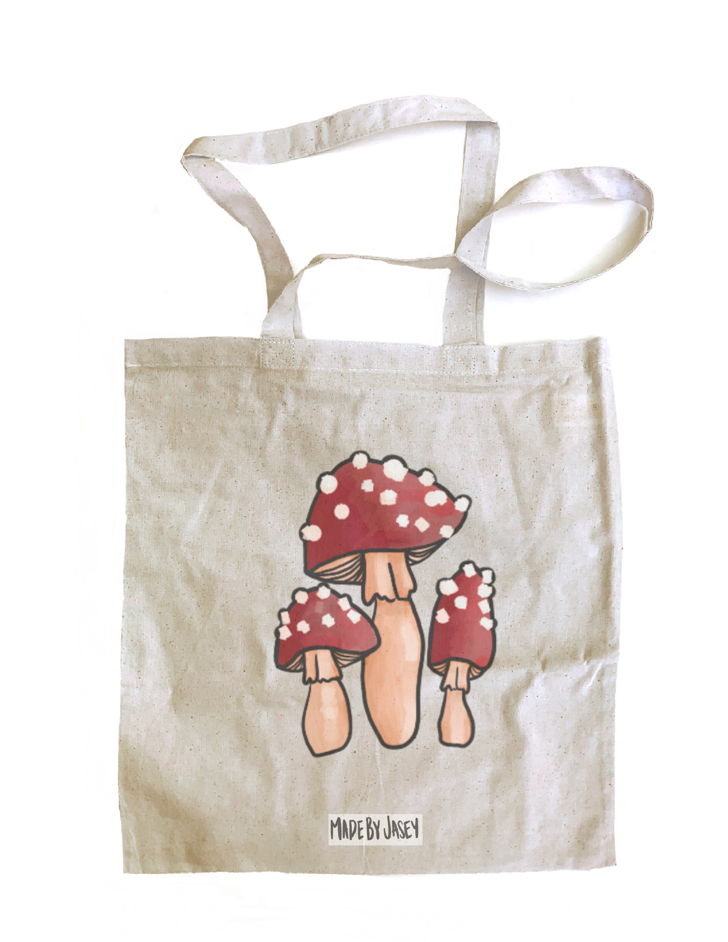 Triple Mushrooms (Red, Purple, Black) Cotton Tote Bag