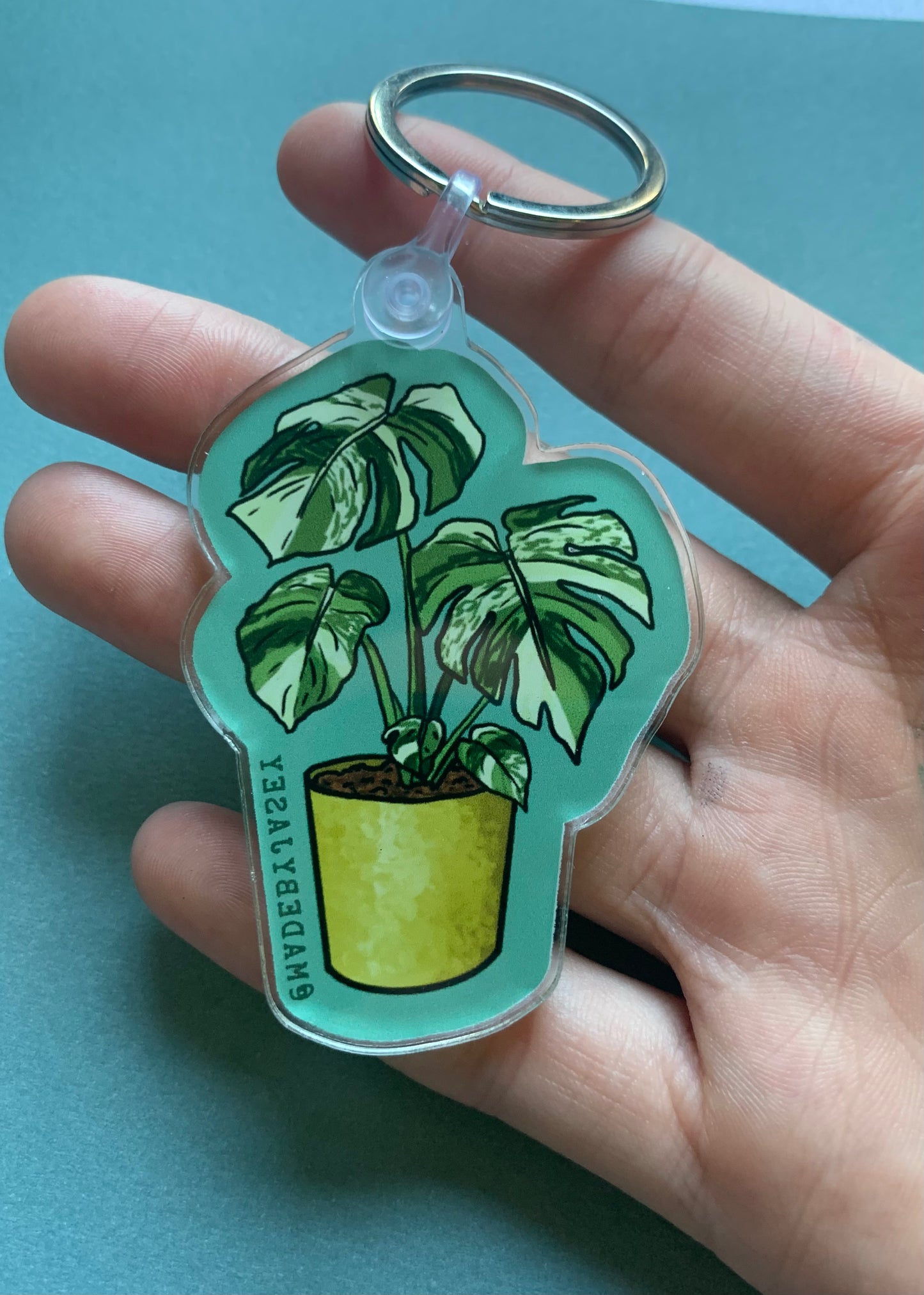 Monstera Albo Acrylic Keychain