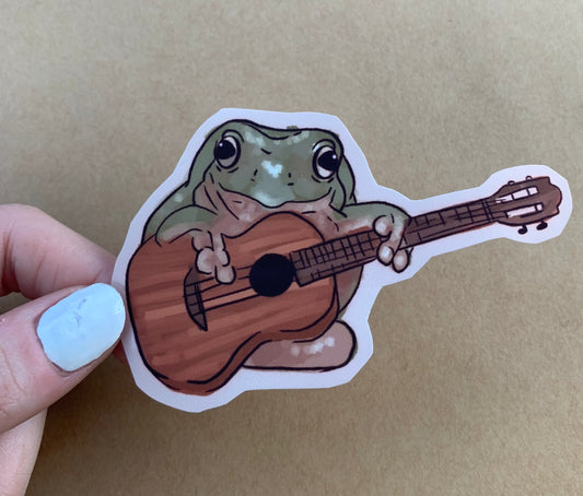 Frog with Guitar Sticker