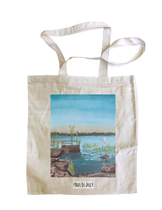 Sunset Lake Landscape Tote Bag