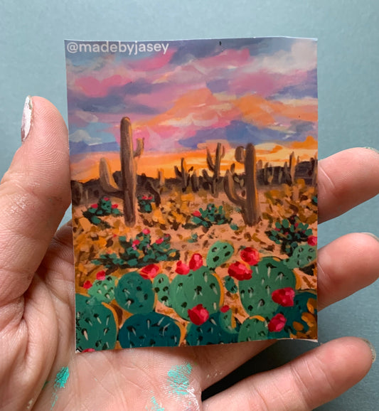 Cactus Sunset Landscape Sticker