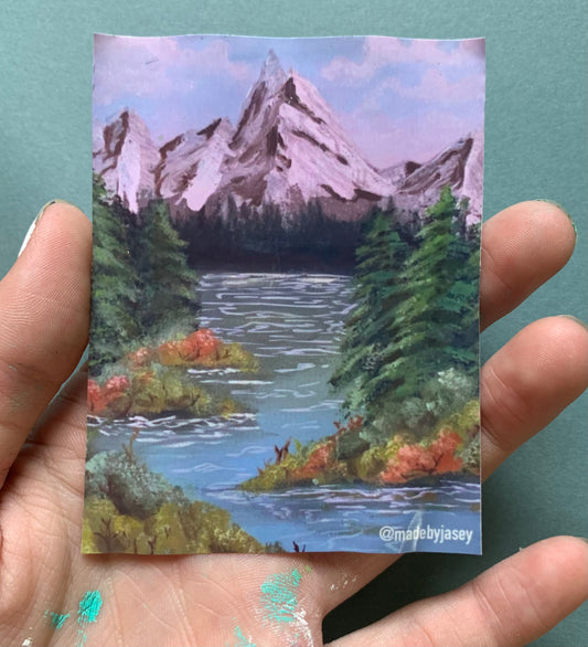 Autumn Creek Mountain Landscape Sticker