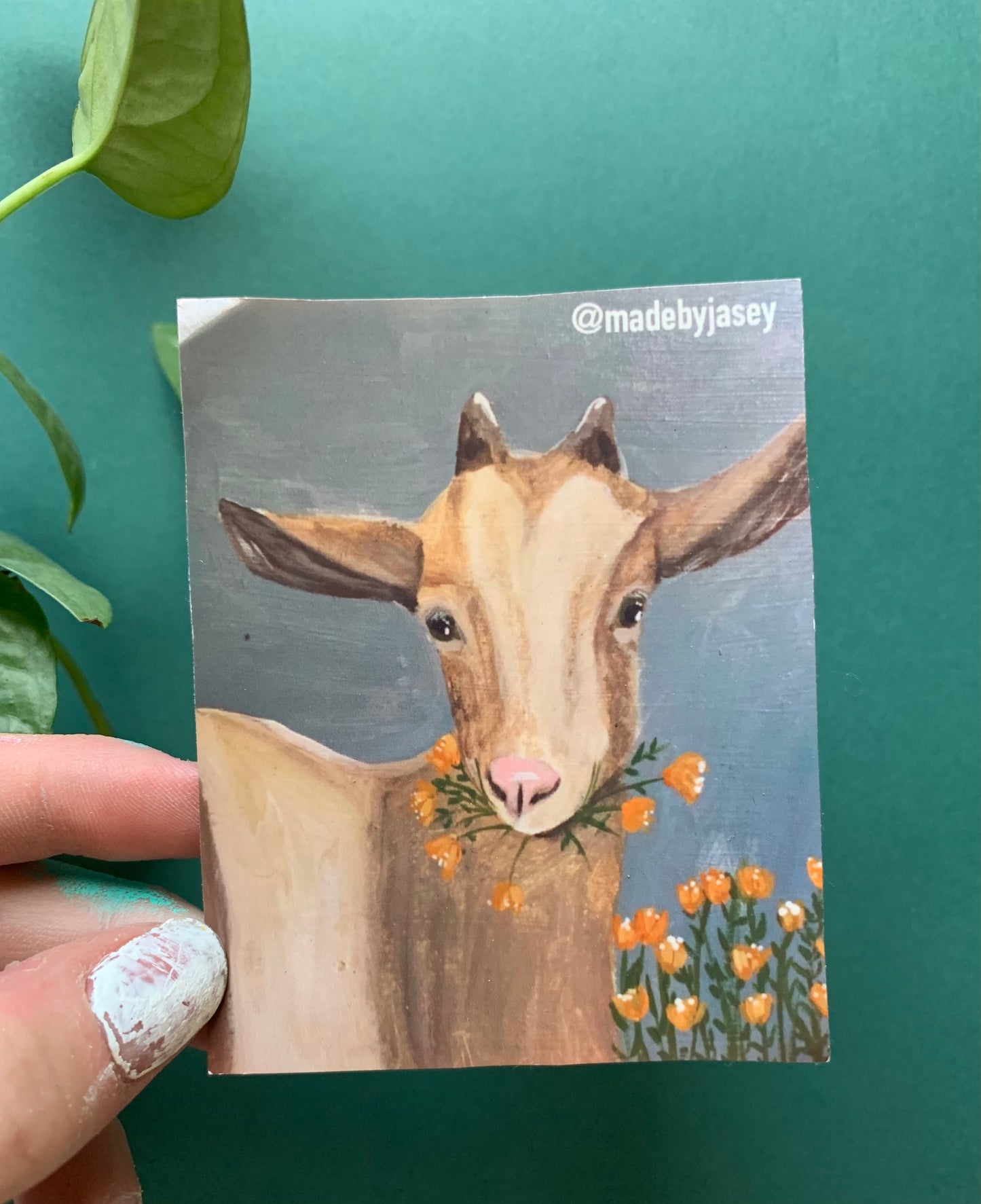 Goat Eating Flower Sticker