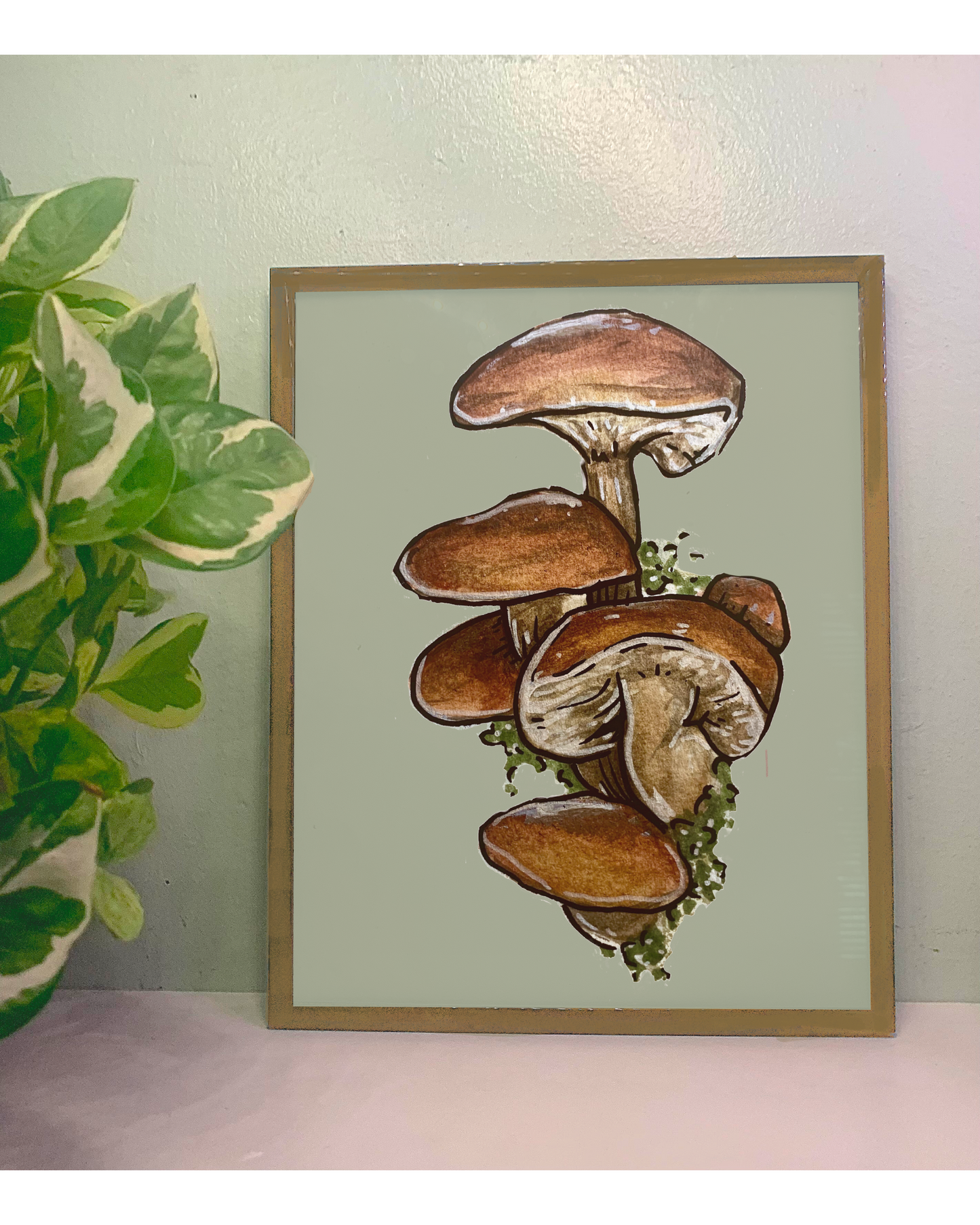 Brown Mushroom Art Print