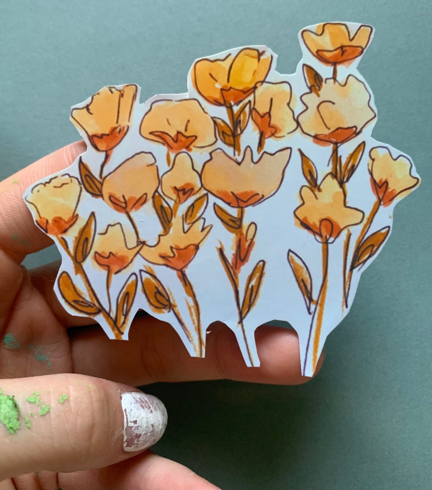 Yellow Watercolor Doodle Sticker