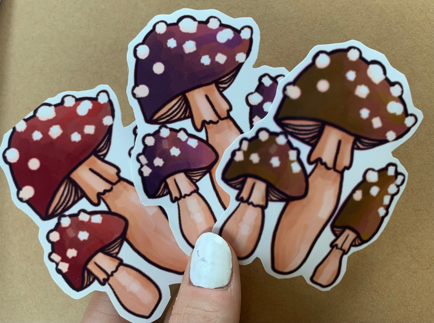 Three Mushrooms Sticker