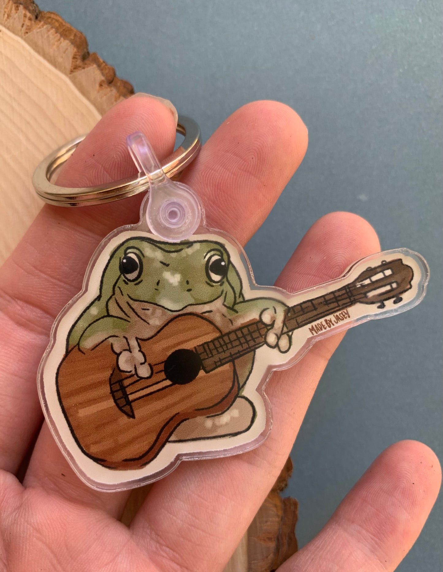 Frog with Guitar Acrylic Keychain