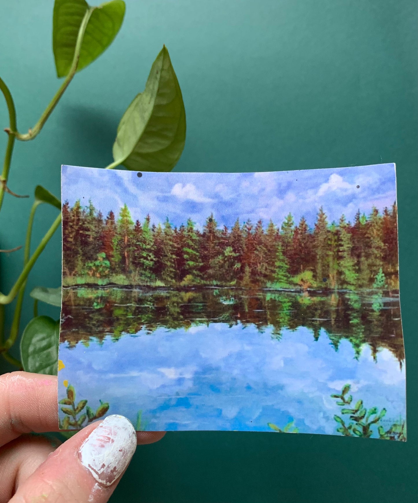 Tree surrounded Lake Sticker