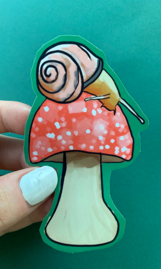 Snail on Mushroom Sticker