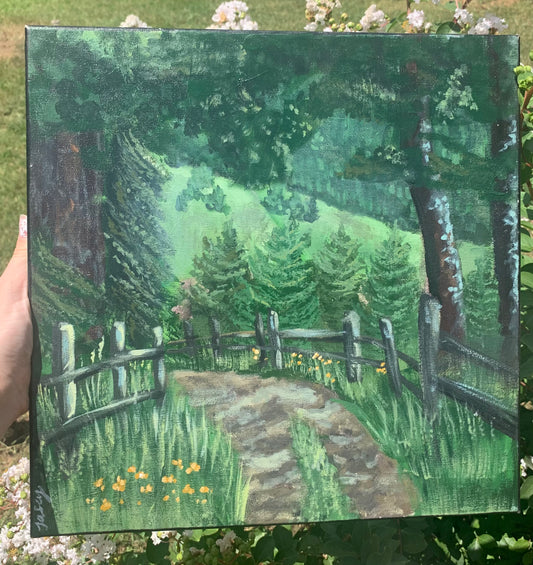 Forest Trail Landscape Acrylic Painting