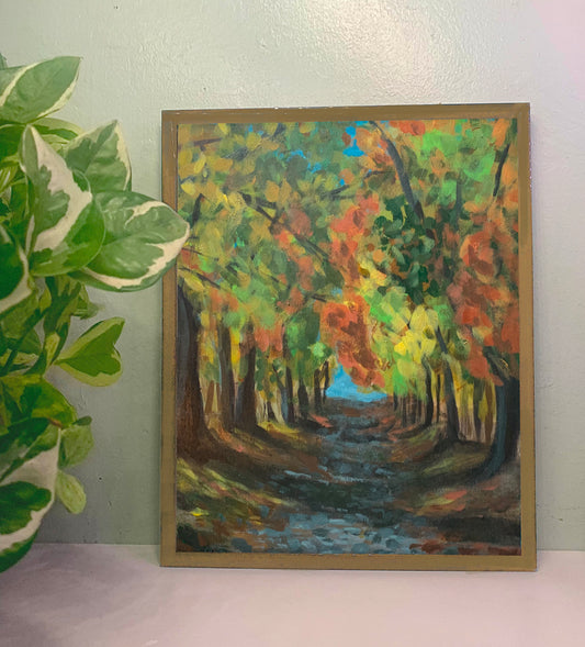 Autumn Driveway Landscape Art Print
