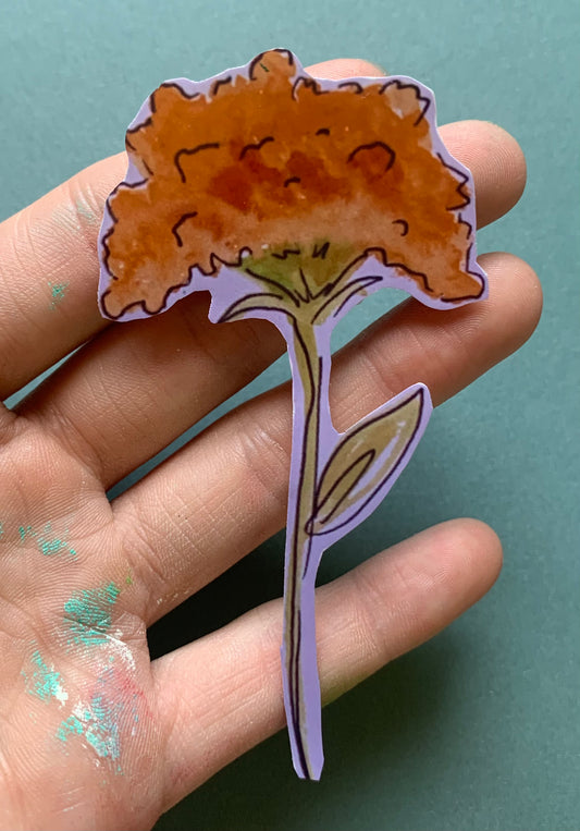 Marigold Watercolor Doodle Sticker